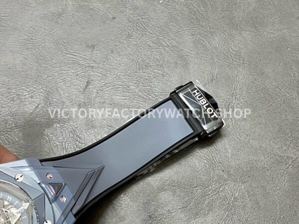 BBF Factory Hublot Big Bang Sang Bleu II 418.FX.8007.RX.MXM21 45mm Grey Ceramics ( BBF Factory Hublot Big Bang Sang Bleu II 418.FX.8007.RX.MXM21 45mm Grey Ceramics Grey Rubber Strap Grey Skeletonized Dial