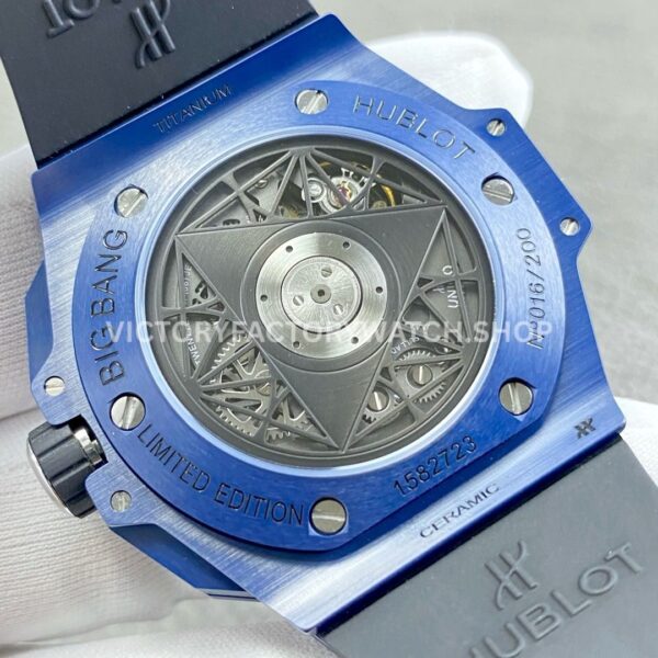 BBF Factory Hublot Big Bang Sang Bleu II 418.GX.2001.RX.MXM21 45mm Blue Ceramics ( BBF Factory Hublot Big Bang Sang Bleu II 418.GX.2001.RX.MXM21 45mm Blue Ceramics Blue Rubber Strap Blue Skeletonized Dial