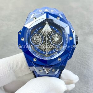 BBF Factory Hublot Big Bang Sang Bleu II 418.GX.2001.RX.MXM21 45mm Blue Ceramics ( (7) BBF Factory Hublot Big Bang Sang Bleu II Blue Ceramic 45mm replica watch