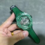 BBF Factory Hublot Big Bang Sang Bleu II 45mm 418.GX.5207.RX.MXM22 Green (5) BBF Factory Hublot Big Bang Sang Bleu II 418.GX.5207.RX.MXM22 45mm Green Ceramics Green Rubber Strap Green Skeletonized Dial