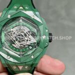 BBF Factory Hublot Big Bang Sang Bleu II 45mm 418.GX.5207.RX.MXM22 Green (9) BBF Factory Hublot Big Bang Sang Bleu II Green Ceramic 45mm replica watch