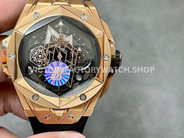 BBF Factory Hublot Big Bang Sang Bleu II 45mm 418.OX.1108.RX.MXM19 Rose Gold Bla (1) BBF Factory Hublot Big Bang Sang Bleu II Rose Gold 45mm replica watch