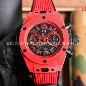BBF Factory Hublot Big Bang Unico 411.CF.8513.RX 42mm Red Ceramics Red Rubber Strap Red Skeletonized ( (7) BBF Factory Hublot Big Bang Unico 411.CF.8513.RX 42mm red ceramics red rubber strap red skeletonized dial replica watch
