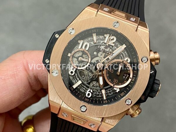 BBF Factory Hublot Big Bang Unico 42mm 441.0X.1180.RX Rose Gold Black Rubber Strap Rose Gold (3) BBF Factory Hublot Big Bang Unico 42mm 441.0X.1180.RX Rose Gold Black Rubber Strap Rose Gold Skeletonized Dial