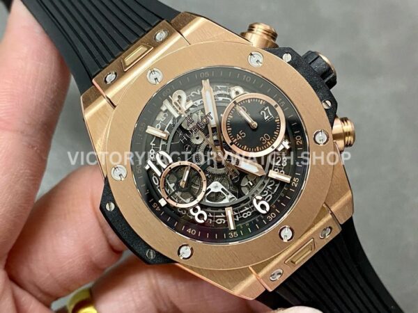 BBF Factory Hublot Big Bang Unico 42mm 441.0X.1180.RX Rose Gold Black Rubber Strap Rose Gold (6) BBF Factory Hublot Big Bang Unico 42mm 441.0X.1180.RX Rose Gold Black Rubber Strap Rose Gold Skeletonized Dial