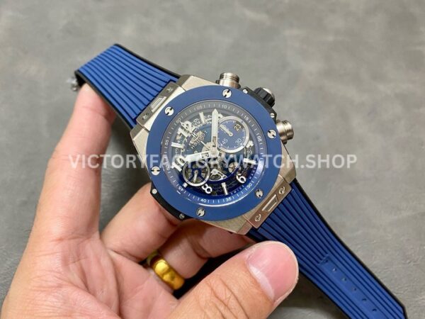 BBF Factory Hublot Big Bang Unico 42mm 441.NL.5171.RX Titanium Blue Rubber Strap Blue Ce ( (4) BBF Factory Hublot Big Bang Unico 42mm 441.NL.5171.RX Titanium Blue Rubber Strap Blue Ceramic Blue Skeletonized Dial