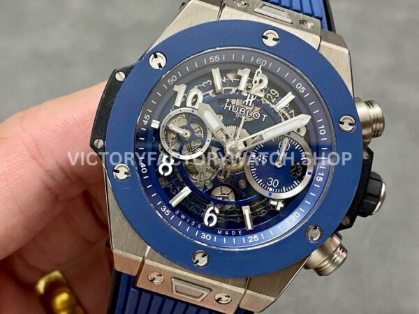 BBF Factory Hublot Big Bang Unico 42mm 441.NL.5171.RX Titanium Blue Rubber Strap Blue Ce ( (8) BBF Factory Hublot Big Bang Unico 42mm 441.NL.5171.RX Titanium Blue Rubber Strap Blue Ceramic Blue Skeletonized Dial