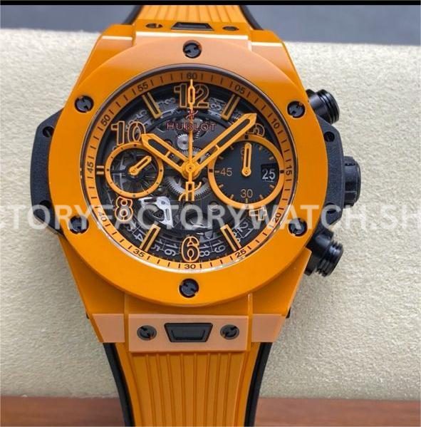 BBF Factory Hublot Big Bang Unico 441.CU.5910.RX 42mm Orange Ceramic Orange Rubber Strap Sk (4) BBF Factory Hublot Big Bang Unico 441.CU.5910.RX 42mm orange ceramic orange rubber strap skeletonized dial replica watch