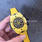 BBF Factory Hublot Big Bang Unico 441.CY.471Y.RX 42mm Yellow Ceramics Yellow Rubber Strap Y ( BBF Factory Hublot Big Bang Unico 441.CY.4711.RX 42mm yellow ceramics yellow rubber strap yellow skeletonized dial replica watch