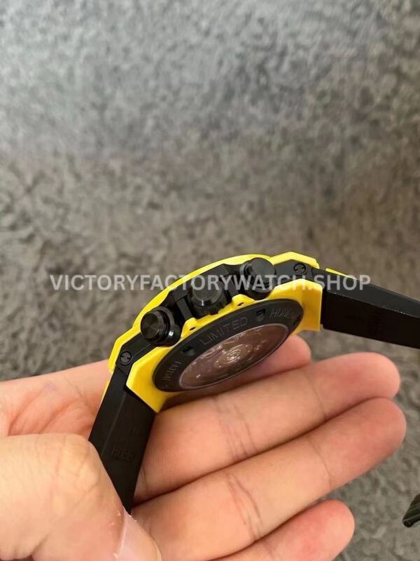 BBF Factory Hublot Big Bang Unico 441.CY.471Y.RX 42mm Yellow Ceramics Yellow Rubber Strap Y ( (4) BBF Factory Hublot Big Bang Unico 441.CY.471Y.RX 42mm Yellow Ceramics Yellow Rubber Strap Yellow Skeletonized Dial