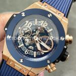 BBF Factory Hublot Big Bang Unico 441.OL.5181.RX 42mm Rose Gold Rubber Strap Skeletonized Blue Dia (7) BBF Factory Hublot Big Bang Unico 441.OL.5181.RX 42mm Rose Gold Rubber Strap Ceramic Bezel Skeletonized Blue Dial