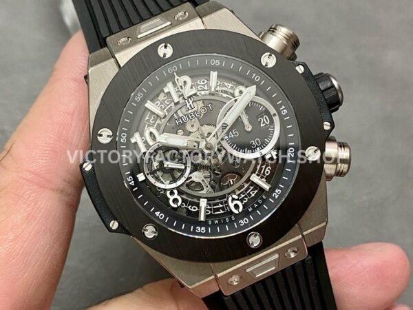 BBF Factory Hublot Big Bang Unico 44mm 421.CI.1170.RX Titanium Black Rubber Strap Black Black Ceram ( BBF Factory Hublot Big Bang Unico 42mm 421.CI.1170.RX Titanium Black Rubber Strap Black Black Ceramic Bezel Skeletonized Dial
