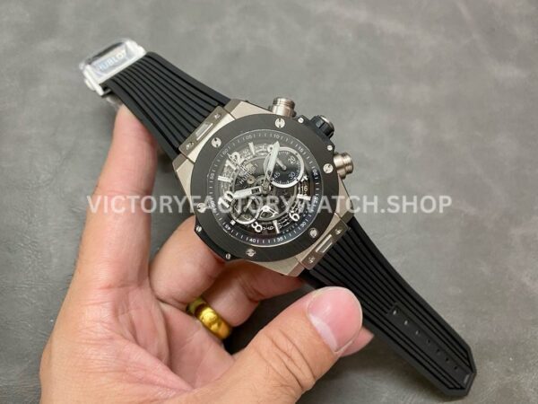 BBF Factory Hublot Big Bang Unico 44mm 421.CI.1170.RX Titanium Black Rubber Strap Black Black Ceram (1) BBF Factory Hublot Big Bang Unico 42mm 421.CI.1170.RX Titanium Black Rubber Strap Black Black Ceramic Bezel Skeletonized Dial