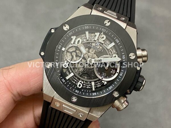 BBF Factory Hublot Big Bang Unico 44mm 421.CI.1170.RX Titanium Black Rubber Strap Black Black Ceram ( (3) BBF Factory Hublot Big Bang Unico 42mm 421.CI.1170.RX Titanium Black Rubber Strap Black Black Ceramic Bezel Skeletonized Dial