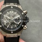BBF Factory Hublot Big Bang Unico 44mm 421.CI.1170.RX Titanium Black Rubber Strap Black Black Ceram ( (8) BBF Factory Hublot Big Bang Unico 421.CI.1170.RX 44mm black rubber strap black ceramic bezel skeletonized dial replica watch
