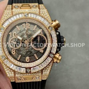 BBF Factory Hublot Big Bang Unico 44mm 421.OX.1180.RX.0904 Diamond Rose Gold Skeletonized (5) BBF Factory Hublot Big Bang Unico 421.OX.1180.RX.0904 44mm diamond rose gold skeletonized dial replica watch
