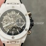 BBF Factory Hublot Big Bang Unico 45mm 421.Hk.1170.RX White Ceramics White Rubber Strap Whi (4) BBF Factory Hublot Big Bang Unico 421.HX.1170.RX 42mm white ceramics white rubber strap white skeletonized dial replica watch