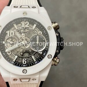 BBF Factory Hublot Big Bang Unico 45mm 421.Hk.1170.RX White Ceramics White Rubber Strap Whi (4) BBF Factory Hublot Big Bang Unico 421.HX.1170.RX 42mm white ceramics white rubber strap white skeletonized dial replica watch