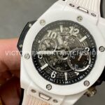 BBF Factory Hublot Big Bang Unico 45mm 421.Hk.1170.RX White Ceramics White Rubber Strap Whi (5) BBF Factory Hublot Big Bang Unico 421.Hk.1170.RX 42mm White Ceramics White Rubber Strap White Skeletonized Dial