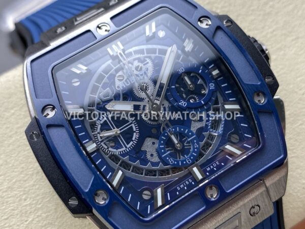 BBF Factory Hublot Spirit of Big Bang 642.NL.7170.RX 42mm Titanium Blue ( (3) BBF Factory Hublot Spirit of Big Bang 642.NL.7170.RX 42mm Titanium Blue Rubber Strap Blue Ceramic Skeletonized Blue Dial