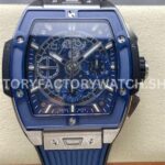 BBF Factory Hublot Spirit of Big Bang 642.NL.7170.RX 42mm Titanium Blue ( (7) BBF Factory Hublot Spirit of Big Bang 642.NL.7170.RX 42mm titanium blue rubber strap blue ceramic skeletonized blue dial replica watch