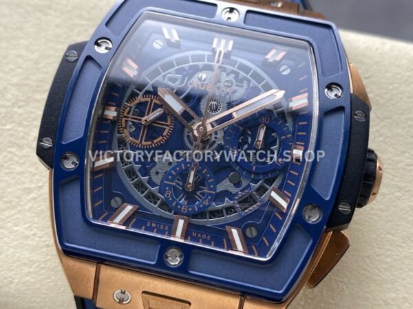BBF Factory Hublot Spirit of Big Bang 642.OL.7180.RX 42mm Rose Gold Bl ( BBF Factory Hublot Spirit of Big Bang 642.OL.7180.RX 42mm Rose Gold Blue Rubber Strap Blue Ceramic Skeletonized Blue Dial