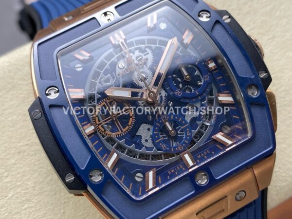 BBF Factory Hublot Spirit of Big Bang 642.OL.7180.RX 42mm Rose Gold Bl ( (3) BBF Factory Hublot Spirit of Big Bang 642.OL.7180.RX 42mm Rose Gold Blue Rubber Strap Blue Ceramic Skeletonized Blue Dial