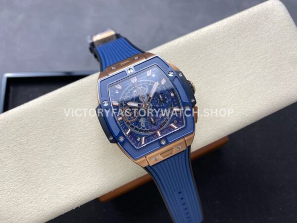 BBF Factory Hublot Spirit of Big Bang 642.OL.7180.RX 42mm Rose Gold Bl ( (5) BBF Factory Hublot Spirit of Big Bang 642.OL.7180.RX 42mm Rose Gold Blue Rubber Strap Blue Ceramic Skeletonized Blue Dial