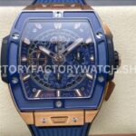 BBF Factory Hublot Spirit of Big Bang 642.OL.7180.RX 42mm Rose Gold Bl ( (9) BBF Factory Hublot Spirit of Big Bang 642.OL.7180.RX 42mm rose gold blue rubber strap blue ceramic skeletonized blue dial replica watch