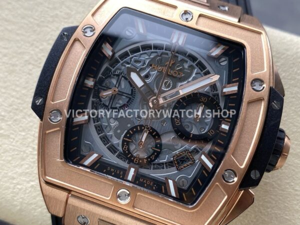 BBF Factory Hublot Spirit of Big Bang 642.OX.0180.RX 42mm Rose ( BBF Factory Hublot Spirit of Big Bang 642.OX.0180.RX 42mm Rose Gold Black Rubber Strap Skeletonized Black Dial