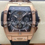 BBF Factory Hublot Spirit of Big Bang 642.OX.0180.RX 42mm Rose ( (3) BBF Factory Hublot Spirit of Big Bang 642.OX.0180.RX 42mm rose gold black rubber strap skeletonized black dial replica watch