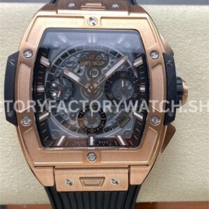 BBF Factory Hublot Spirit of Big Bang 642.OX.0180.RX 42mm Rose ( (3) BBF Factory Hublot Spirit of Big Bang 642.OX.0180.RX 42mm rose gold black rubber strap skeletonized black dial replica watch