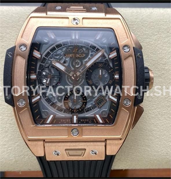 BBF Factory Hublot Spirit of Big Bang 642.OX.0180.RX 42mm Rose ( (3) BBF Factory Hublot Spirit of Big Bang 642.OX.0180.RX 42mm rose gold black rubber strap skeletonized black dial replica watch