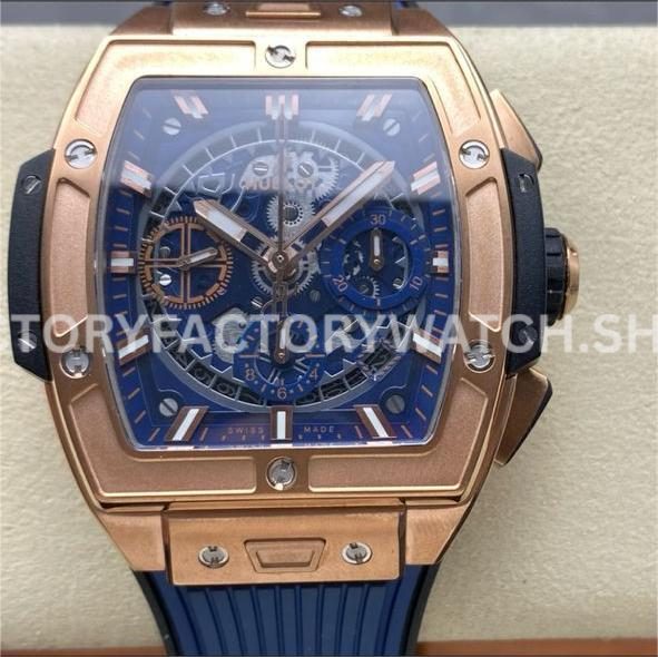 BBF Factory Hublot Spirit of Big Bang 642.OX.7180.RX 42mm Rose Go ( (9) BBF Factory Hublot Spirit of Big Bang 642.NX.7170.RX 42mm titanium blue rubber strap titanium bezel skeletonized blue dial replica watch