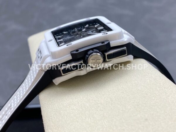 BBF Factory Hublot Square Bang 821.HX.0170.RX 42mm White Ceramic Rubber Strap Skeletonized Dial (4) BBF Factory Hublot Square Bang 821.HX.0170.RX 42mm White Ceramic Rubber Strap Skeletonized Dial