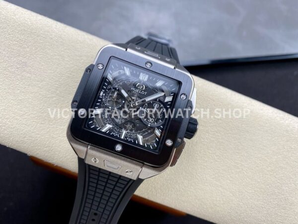 BBF Factory Hublot Square Bang 821.NM.0170.RX 42mm Titanium Rubber Strap Skeletonized Dial (4) BBF Factory Hublot Square Bang 821.NM.0170.RX 42mm Titanium Rubber Strap Skeletonized Dial