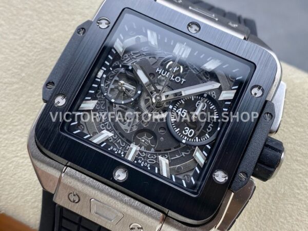 BBF Factory Hublot Square Bang 821.NM.0170.RX 42mm Titanium Rubber Strap Skeletonized Dial (8) BBF Factory Hublot Square Bang 821.NM.0170.RX 42mm Titanium Rubber Strap Skeletonized Dial