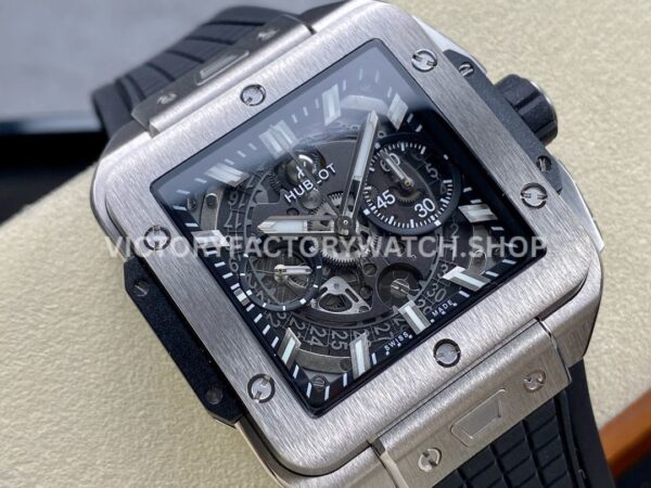 BBF Factory Hublot Square Bang 821.NX.0170.RX 42mm Titanium Black Rubber Strap Titanium Bezel Skeletonized D ( (4) BBF Factory Hublot Square Bang 821.NX.0170.RX 42mm Titanium Black Rubber Strap Titanium Bezel Skeletonized Dial