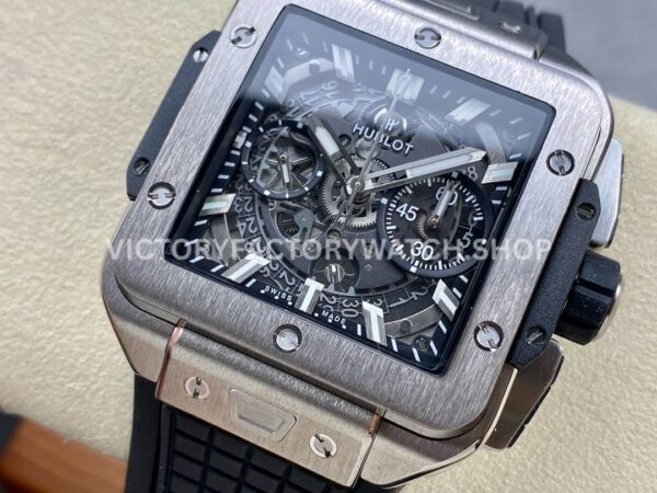 BBF Factory Hublot Square Bang 821.NX.0170.RX 42mm Titanium Black Rubber Strap Titanium Bezel Skeletonized D ( (9) BBF Factory Hublot Square Bang 821.NX.0170.RX 42mm Titanium Black Rubber Strap Titanium Bezel Skeletonized Dial