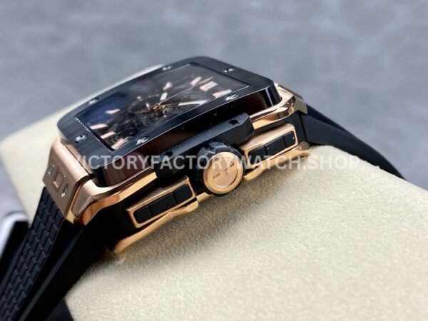 BBF Factory Hublot Square Bang 821.OM.0180.RX 42mm Rose Gold Rubber Strap Bezel Skeletonized Dial (1) BBF Factory Hublot Square Bang 821.OM.0180.RX 42mm Rose Gold Rubber Strap Bezel Skeletonized Dial
