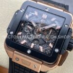 BBF Factory Hublot Square Bang 821.OM.0180.RX 42mm Rose Gold Rubber Strap Bezel Skeletonized Dial (3) BBF Factory Hublot Square Bang 821.OM.0180.RX 42mm Rose Gold Rubber Strap Bezel Skeletonized Dial