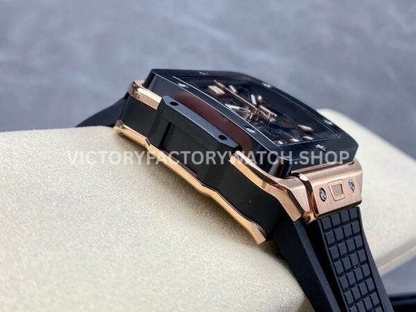 BBF Factory Hublot Square Bang 821.OM.0180.RX 42mm Rose Gold Rubber Strap Bezel Skeletonized Dial (6) BBF Factory Hublot Square Bang 821.OM.0180.RX 42mm Rose Gold Rubber Strap Bezel Skeletonized Dial