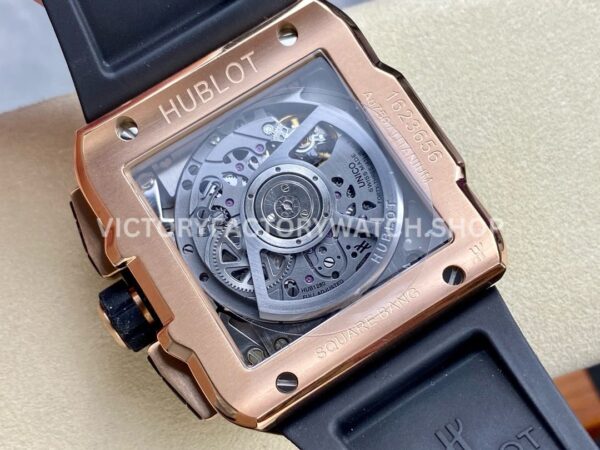 BBF Factory Hublot Square Bang 821.OM.0180.RX 42mm Rose Gold Rubber Strap Bezel Skeletonized Dial (7) BBF Factory Hublot Square Bang 821.OM.0180.RX 42mm Rose Gold Rubber Strap Bezel Skeletonized Dial