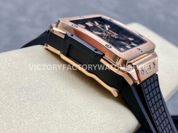 BBF Factory Hublot Square Bang 821.OX.0180.RX 42mm Rose Gold Rubber Strap Skeletonized Dial (4) BBF Factory Hublot Square Bang 821.OX.0180.RX 42mm Rose Gold Rubber Strap Skeletonized Dial