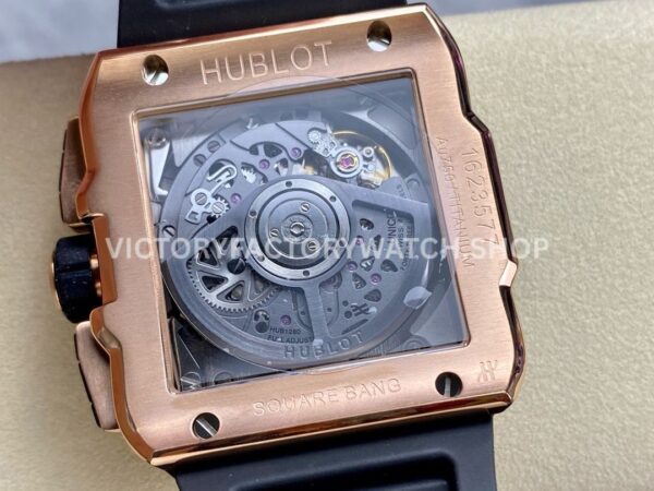 BBF Factory Hublot Square Bang 821.OX.0180.RX 42mm Rose Gold Rubber Strap Skeletonized Dial (5) BBF Factory Hublot Square Bang 821.OX.0180.RX 42mm Rose Gold Rubber Strap Skeletonized Dial