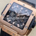 BBF Factory Hublot Square Bang 821.OX.0180.RX 42mm Rose Gold Rubber Strap Skeletonized Dial (7) BBF Factory Hublot Square Bang 821.OX.0180.RX 42mm Rose Gold Rubber Strap Skeletonized Dial