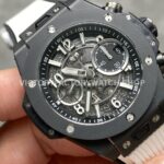 BBF Factory Hublot Big Bang Unico 42mm 441.CI.1171.RX Black Ceramics White Rubber Strap Black Skeletonized Dial