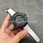 BBF Factory Hublot Big Bang Unico 42mm 441.CI.1171.RX Black Ceramics White Rubber Strap Black Skeletonized Dial