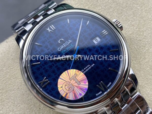 GT Factory Omega De Ville Prestige 424.10.40.20.03.003 39.5mm Full Steel Roman Number Blue Bear Dial (2) GT Factory Omega De Ville Prestige 424.10.40.20.03.003 39.5mm Full Steel Roman Number Blue Bear Dial