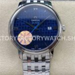 GT Factory Omega De Ville Prestige 424.10.40.20.03.003 39.5mm Full Steel Roman Number Blue Bear Dial (4) GT Factory Omega De Ville Prestige 424.10.40.20.03.003 39.5mm full steel Roman numeral blue bear dial replica watch